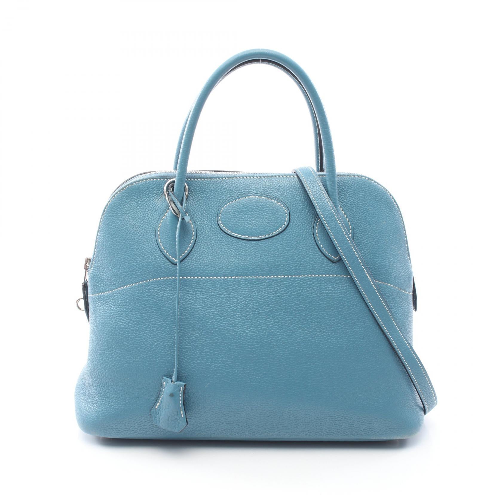 ボリード31 ブルージーン 2WAY ハンドバッグ トリヨンクレマンス ブルー シルバー金具 □L刻印 エルメス バッグ HERMES