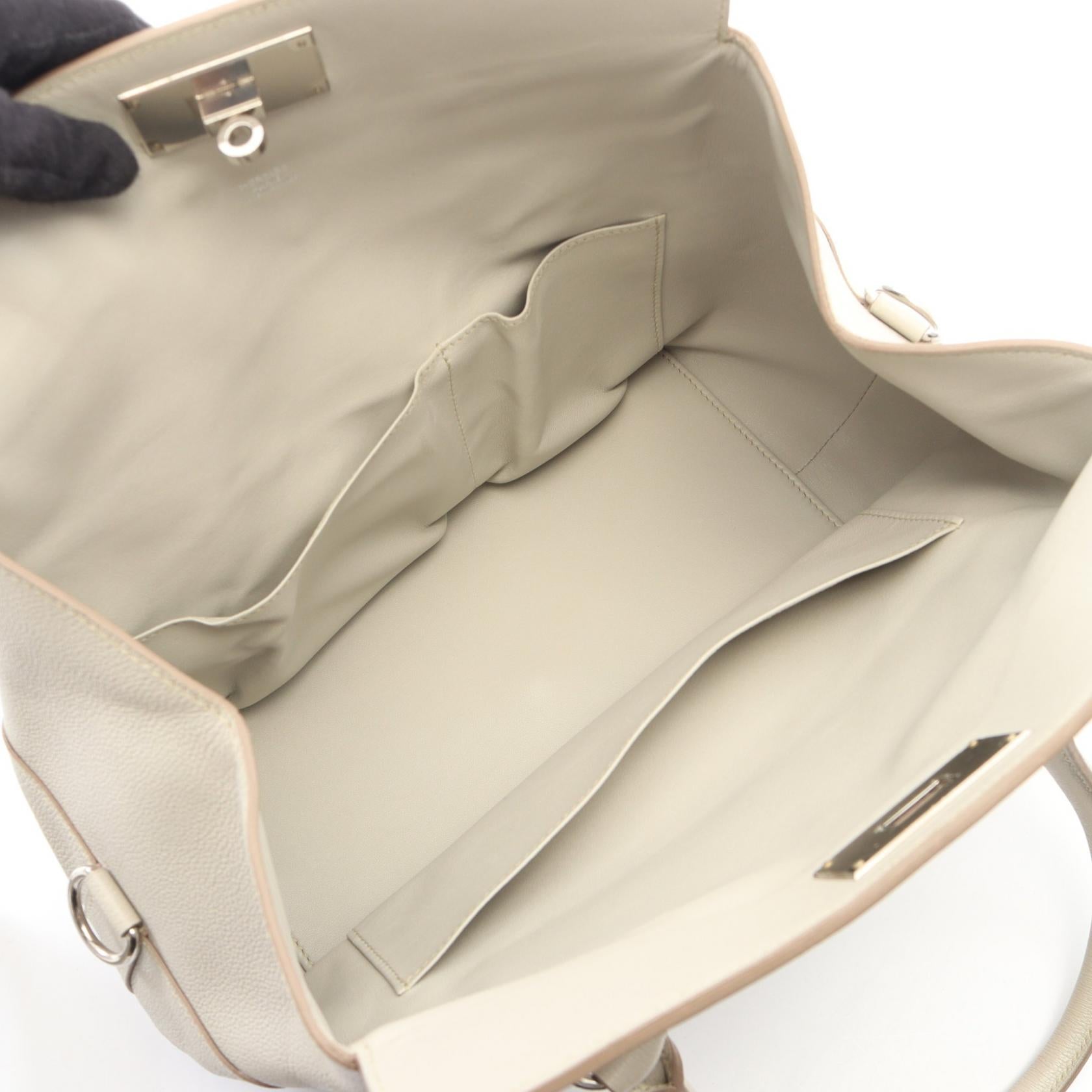 ツールボックス26 ベトン 2WAY ハンドバッグ エバーカラー ライトグレー シルバー金具 □R刻印 エルメス バッグ HERMES