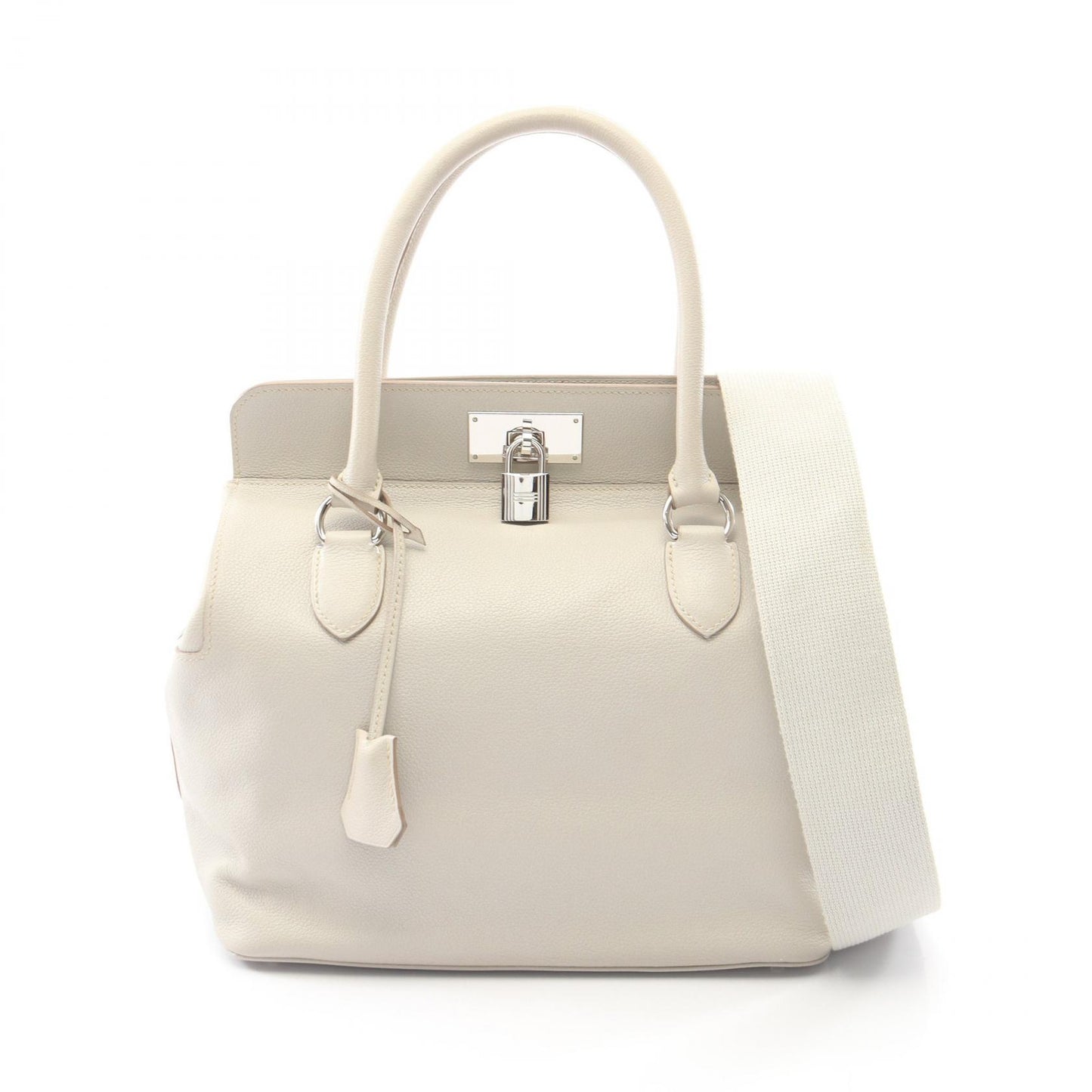 ツールボックス26 ベトン 2WAY ハンドバッグ エバーカラー ライトグレー シルバー金具 □R刻印 エルメス バッグ HERMES