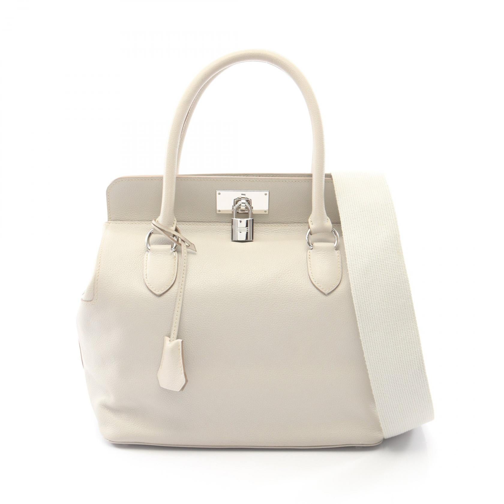ツールボックス26 ベトン 2WAY ハンドバッグ エバーカラー ライトグレー シルバー金具 □R刻印 エルメス バッグ HERMES