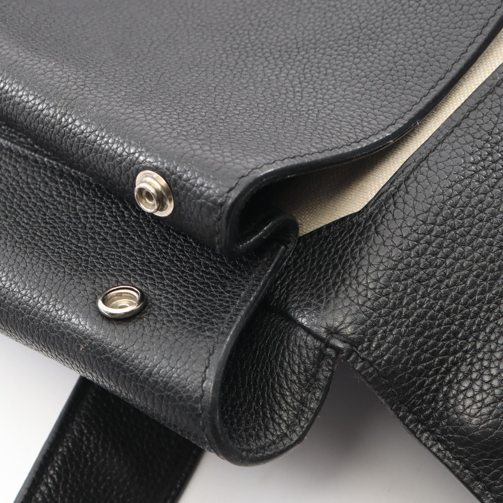 フラッシュ バックパック リュックサック エバーグレイン ブラック シルバー金具 C刻印 エルメス バッグ HERMES