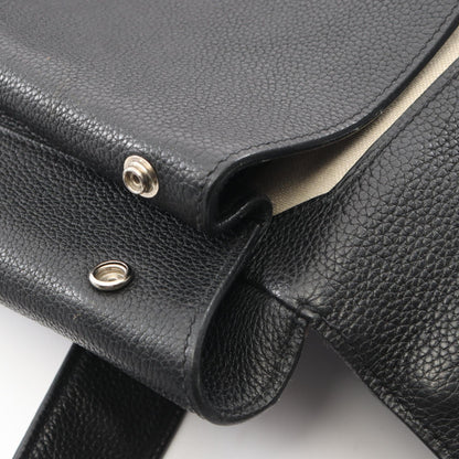 フラッシュ バックパック リュックサック エバーグレイン ブラック シルバー金具 C刻印 エルメス バッグ HERMES