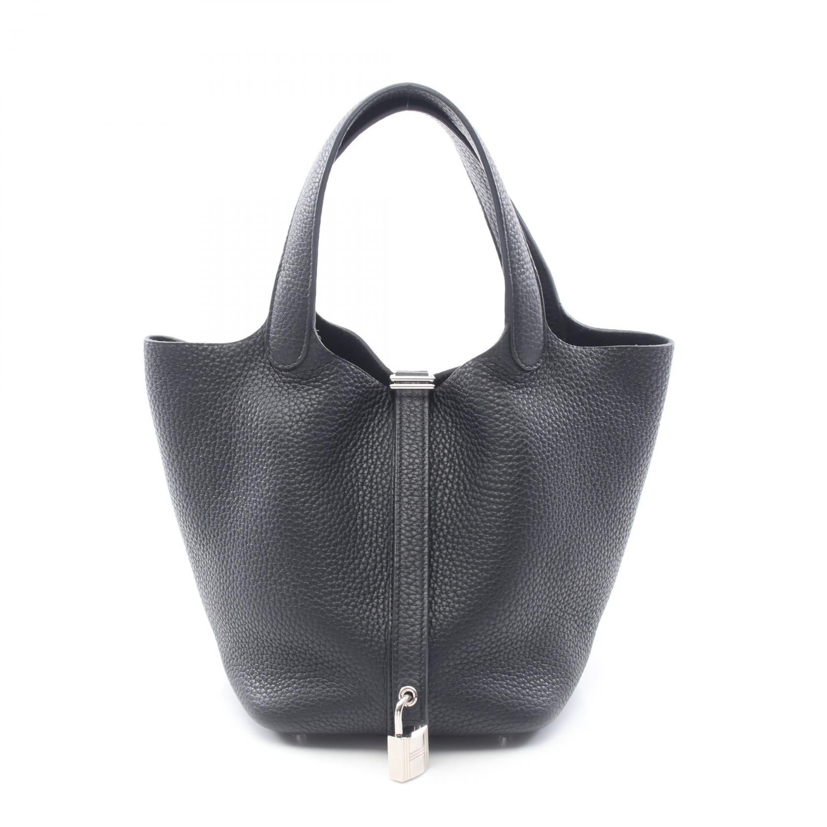 ピコタンロックPM ハンドバッグ トリヨンクレマンス ブラック シルバー金具 D刻印 エルメス バッグ HERMES