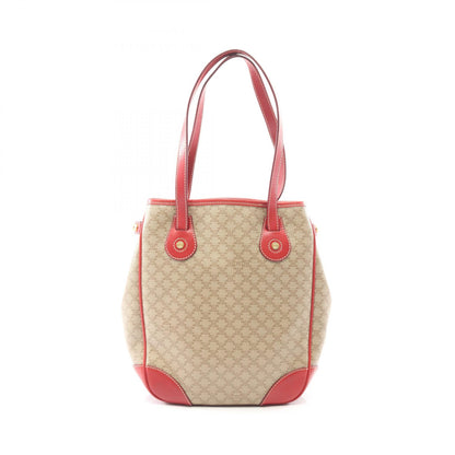 マカダム ハンドバッグ トートバッグ PVC レザー ベージュ レッド セリーヌ バッグ CELINE