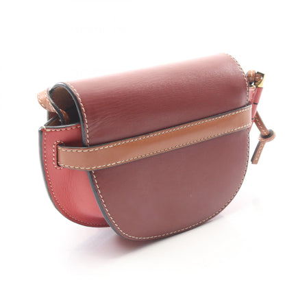 ゲートバッグ ミニ ショルダーバッグ レザー ボルドー レッド ブラウン ロエベ バッグ LOEWE