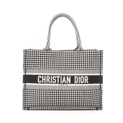BOOK TOTE ブックトート ミディアム 千鳥格子 ハンドバッグ トートバッグ キャンバス ホワイト ブラック クリスチャンディオール バッグ Christian Dior