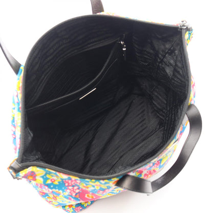 TESSUTO STAMPAT 花柄 2WAY ハンドバッグ トートバッグ ナイロン サフィアーノレザー マルチカラー プラダ バッグ PRADA
