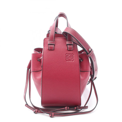 ハンモック ドローストリングバッグ ミニ 2WAY ハンドバッグ レザー ピンクレッド ロエベ バッグ LOEWE
