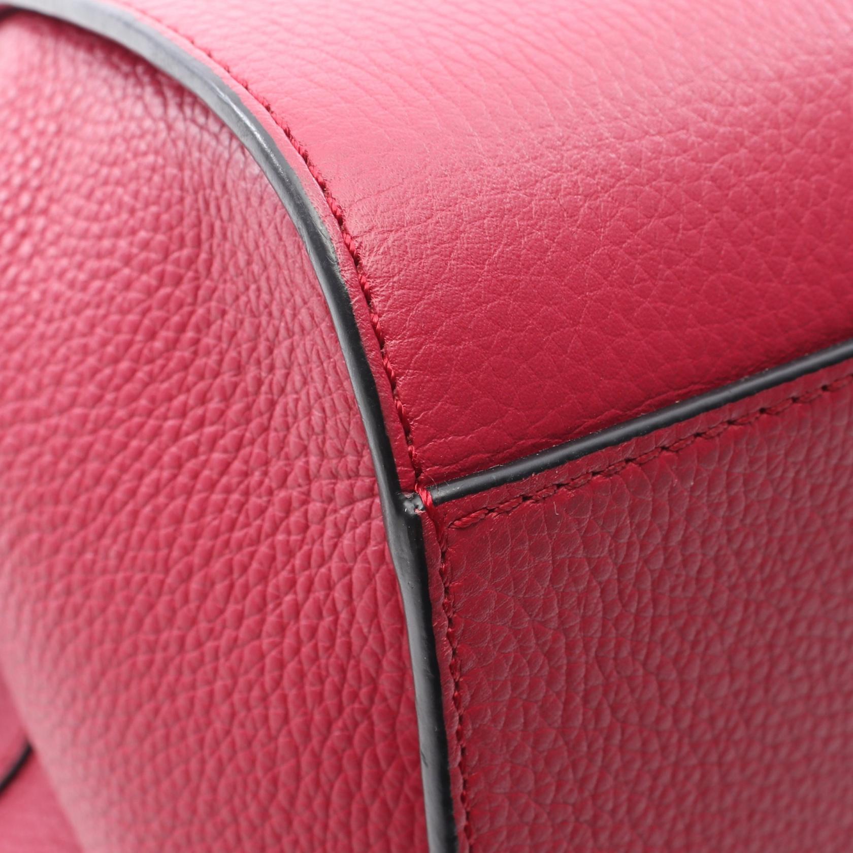 ハンモック ドローストリングバッグ ミニ 2WAY ハンドバッグ レザー ピンクレッド ロエベ バッグ LOEWE