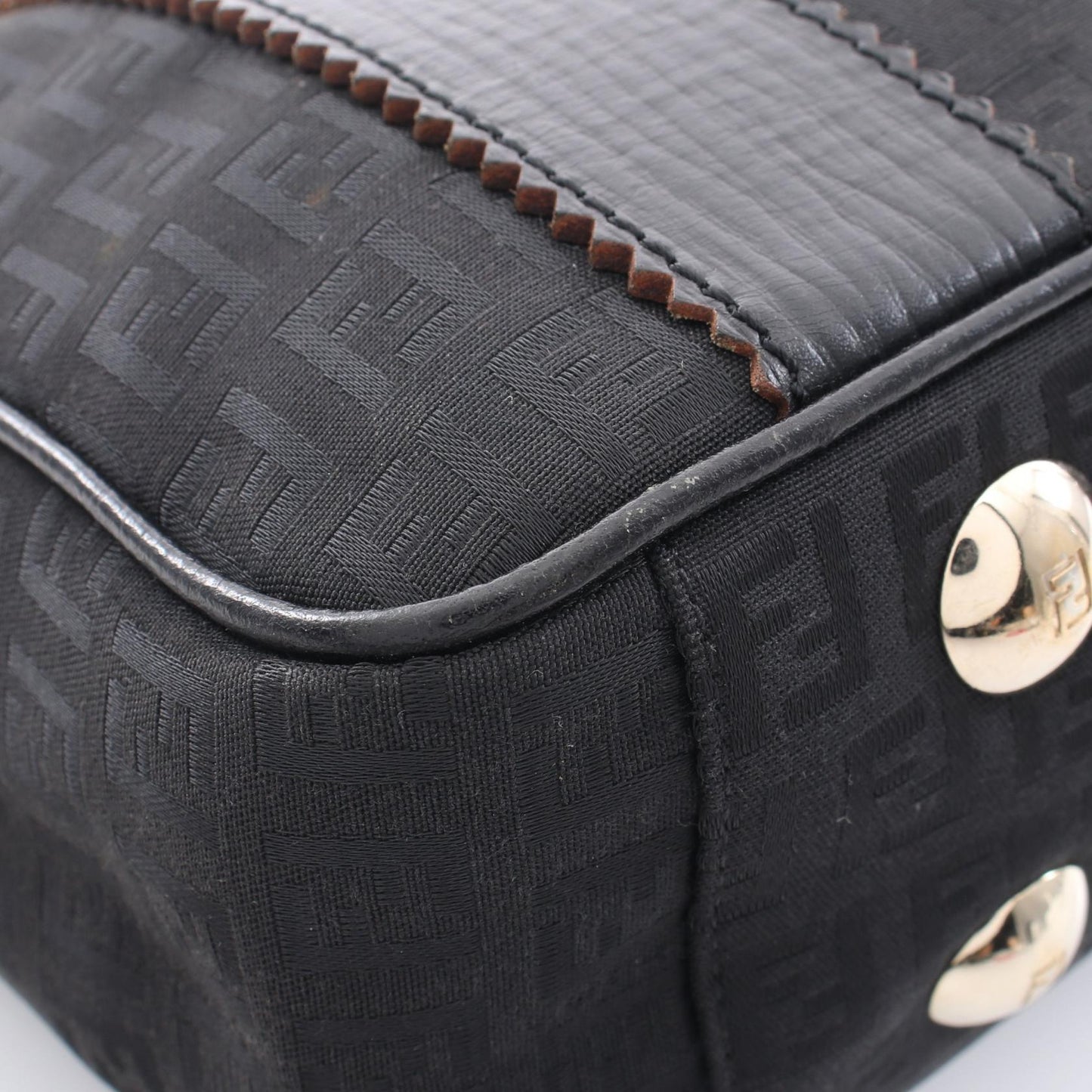 ズッキーノ ハンドバッグ トートバッグ キャンバス レザー ブラック フェンディ バッグ FENDI