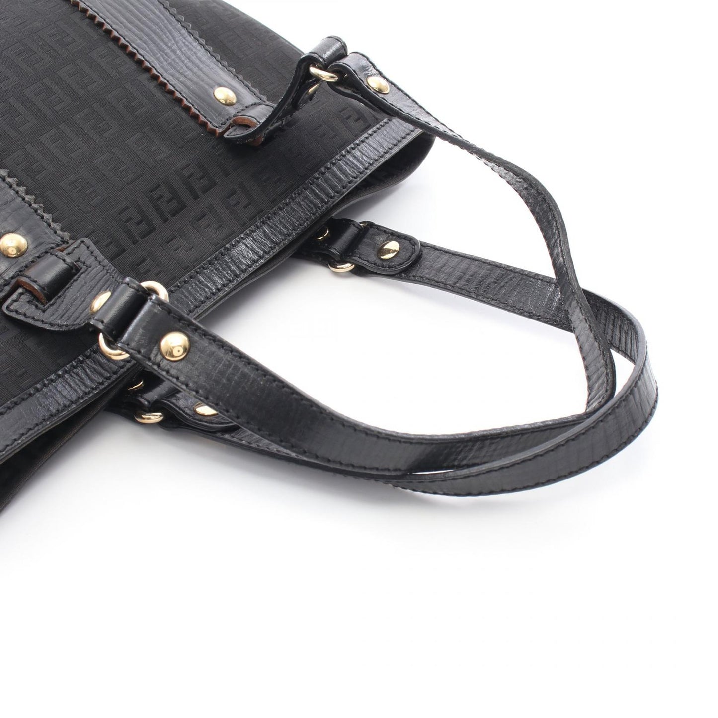 ズッキーノ ハンドバッグ トートバッグ キャンバス レザー ブラック フェンディ バッグ FENDI