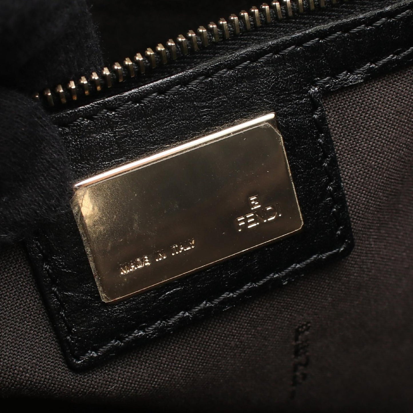 ズッキーノ ハンドバッグ トートバッグ キャンバス レザー ブラック フェンディ バッグ FENDI