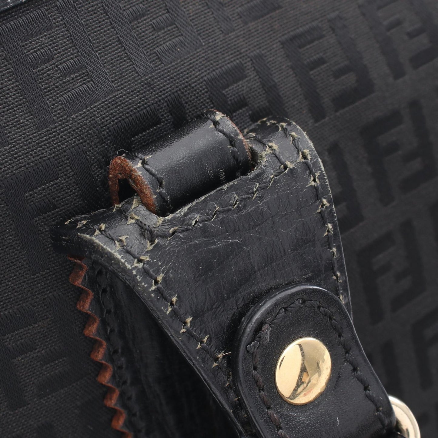 ズッキーノ ハンドバッグ トートバッグ キャンバス レザー ブラック フェンディ バッグ FENDI