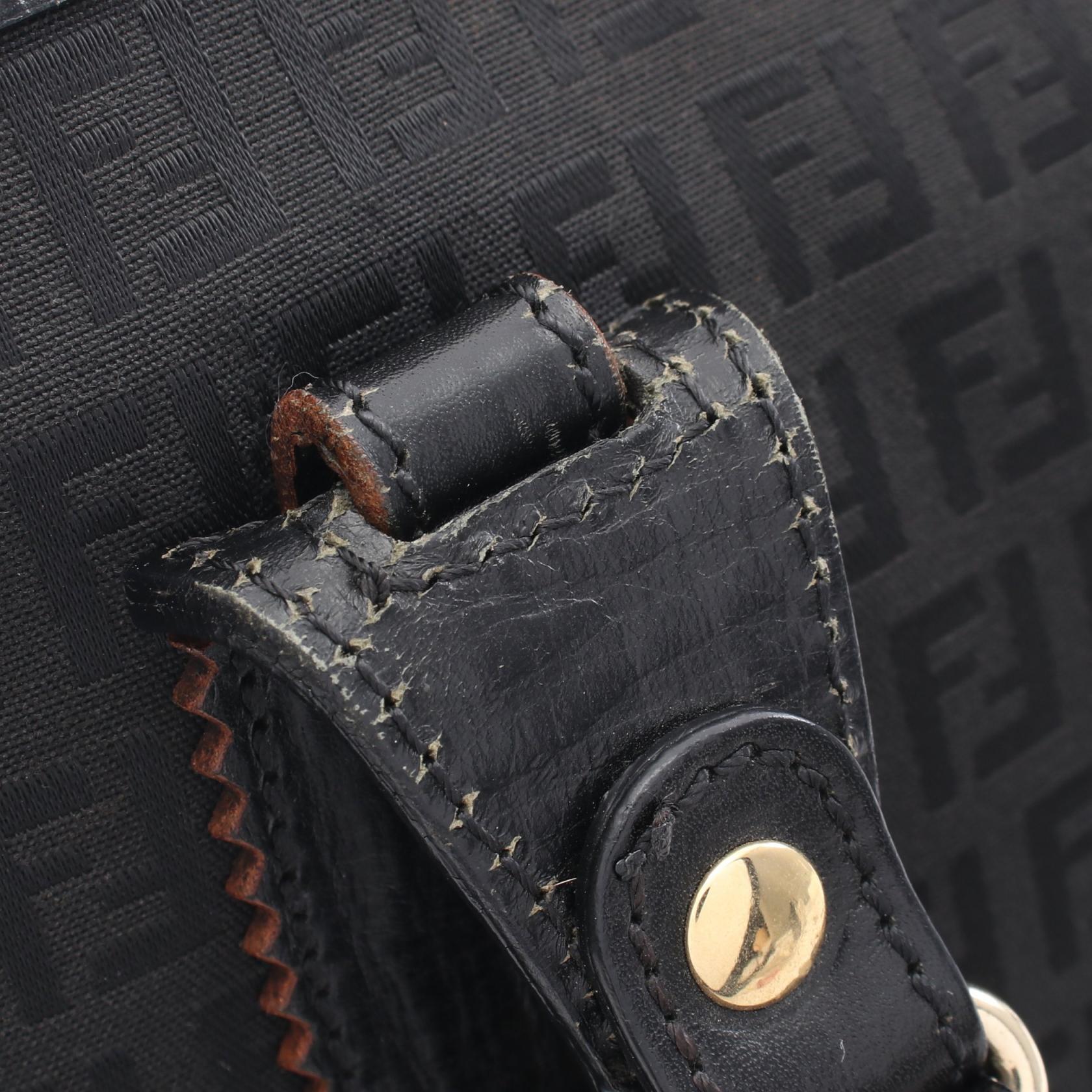 ズッキーノ ハンドバッグ トートバッグ キャンバス レザー ブラック フェンディ バッグ FENDI