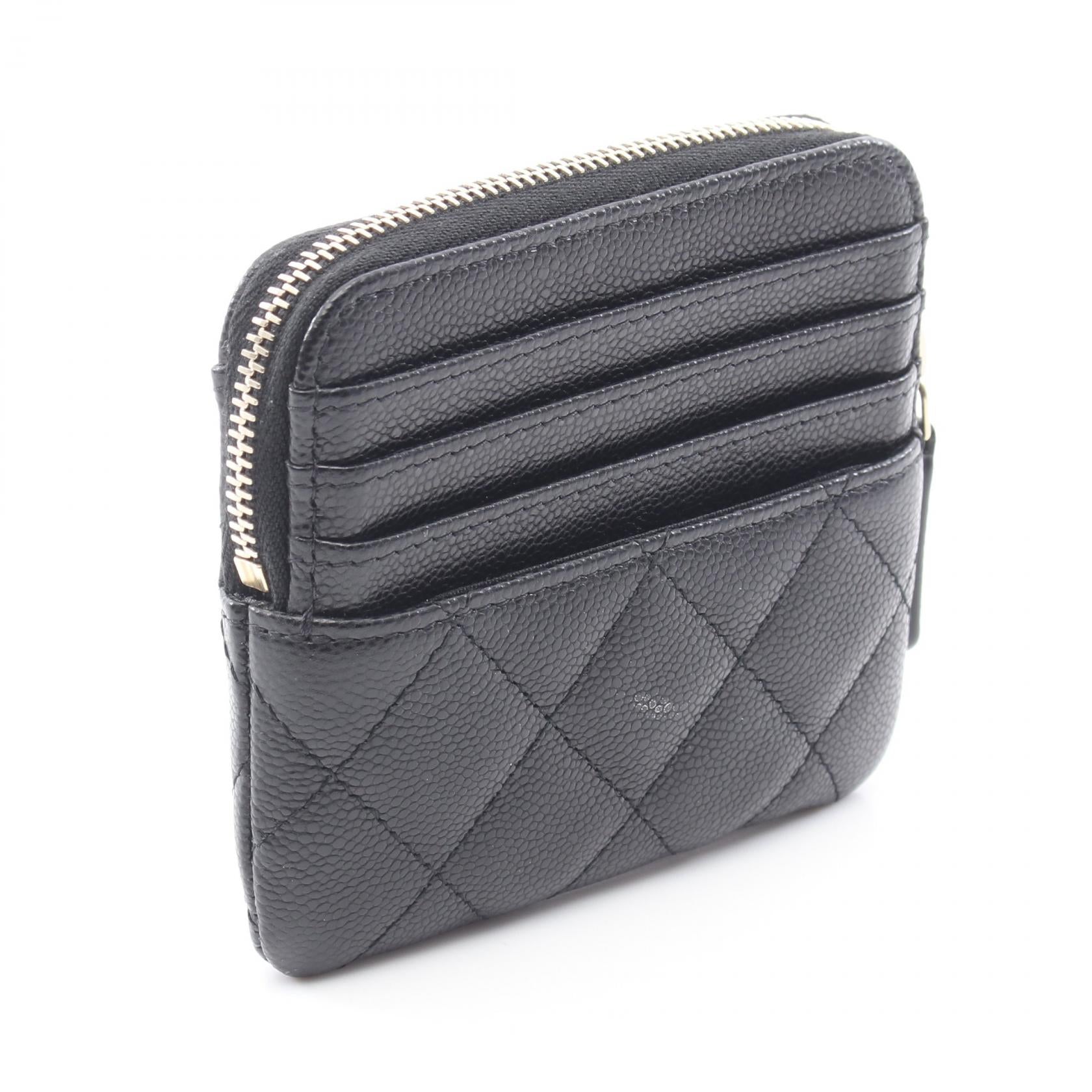 マトラッセ カードケース コインケース キャビアスキン ブラック ゴールド金具 シャネル 財布・小物 CHANEL