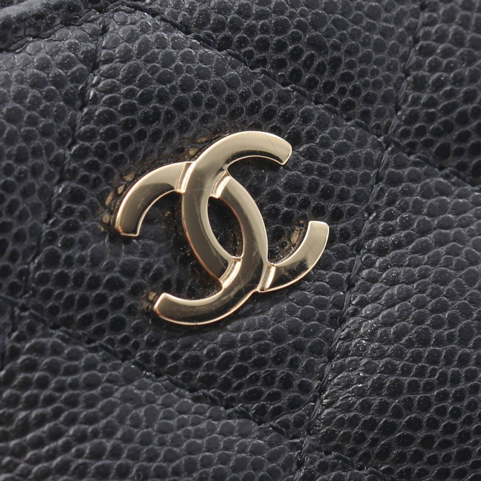マトラッセ カードケース コインケース キャビアスキン ブラック ゴールド金具 シャネル 財布・小物 CHANEL