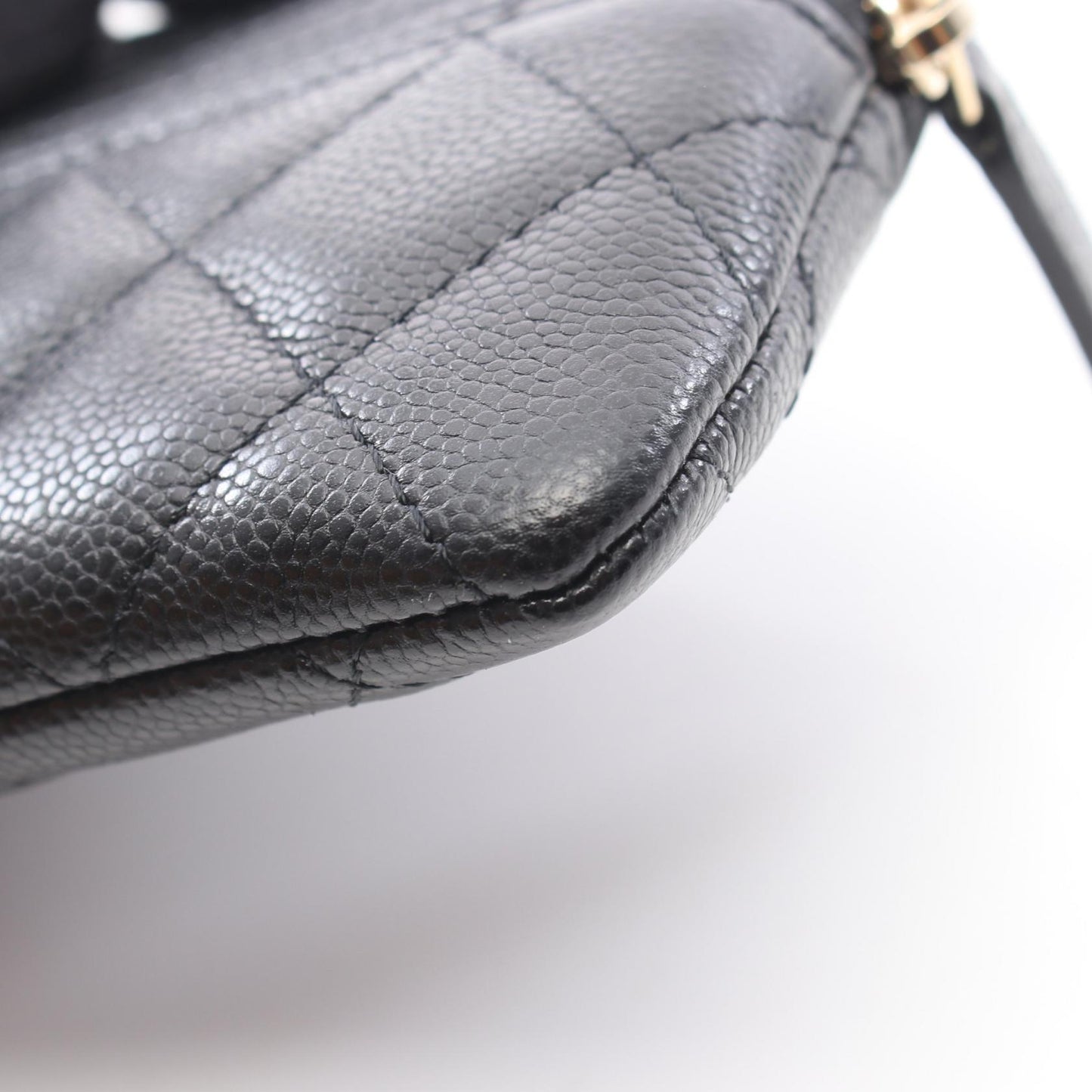 マトラッセ カードケース コインケース キャビアスキン ブラック ゴールド金具 シャネル 財布・小物 CHANEL