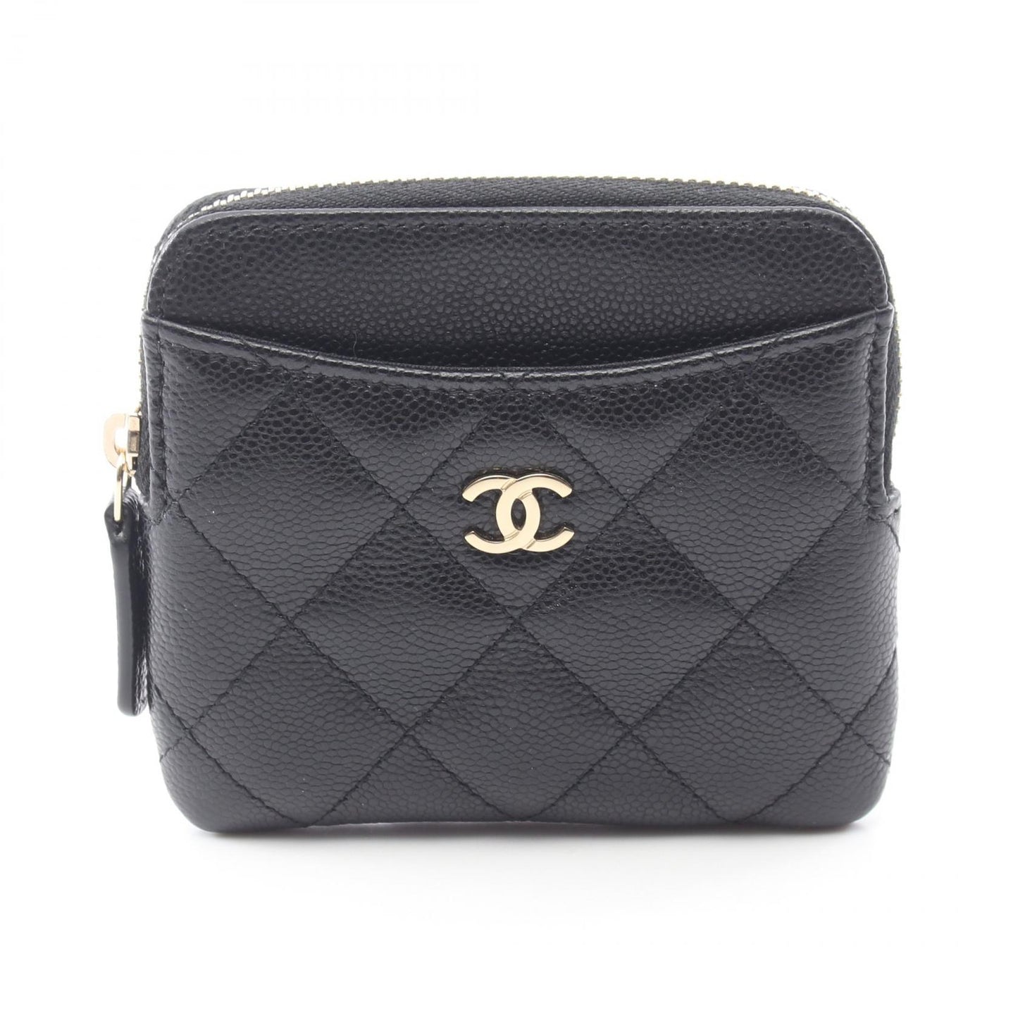 マトラッセ カードケース コインケース キャビアスキン ブラック ゴールド金具 シャネル 財布・小物 CHANEL