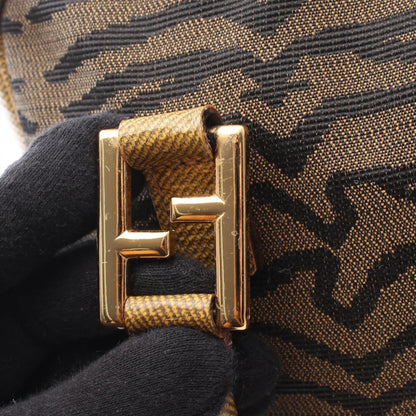 ゼブラ 2WAY ハンドバッグ トートバッグ キャンバス レザー ブラウン イエローブラウン ブラック フェンディ バッグ FENDI