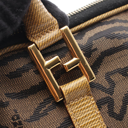 ゼブラ 2WAY ハンドバッグ トートバッグ キャンバス レザー ブラウン イエローブラウン ブラック フェンディ バッグ FENDI
