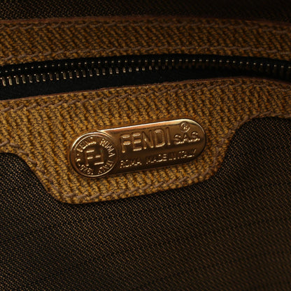 ゼブラ 2WAY ハンドバッグ トートバッグ キャンバス レザー ブラウン イエローブラウン ブラック フェンディ バッグ FENDI