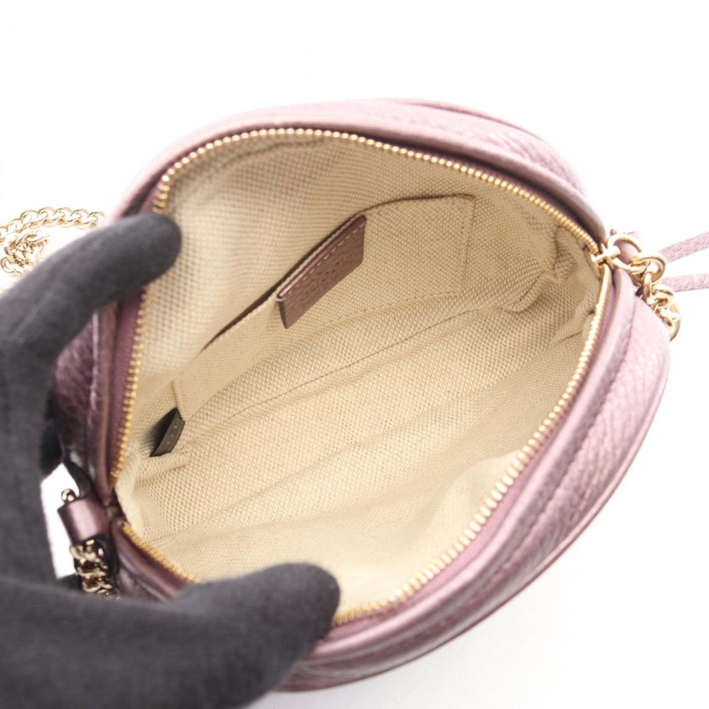 ソーホー タッセル メタリック チェーンショルダーバッグ レザー パープル グッチ バッグ GUCCI