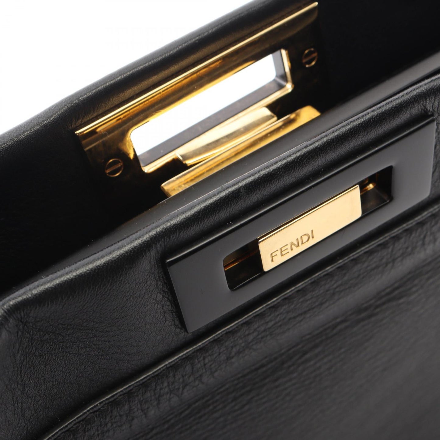 ピーカブー レギュラー 2WAY ハンドバッグ レザー ブラック フェンディ バッグ FENDI