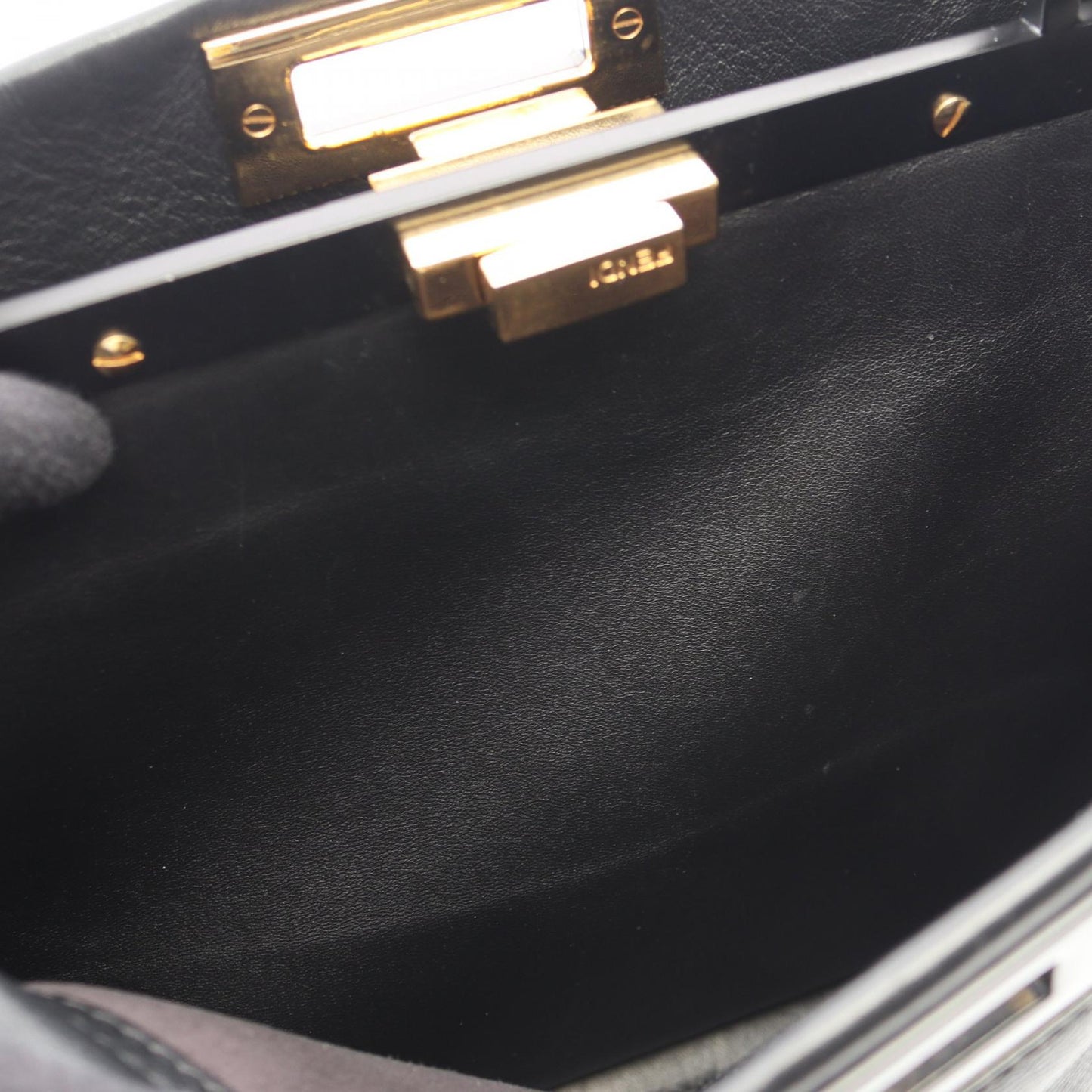 ピーカブー レギュラー 2WAY ハンドバッグ レザー ブラック フェンディ バッグ FENDI