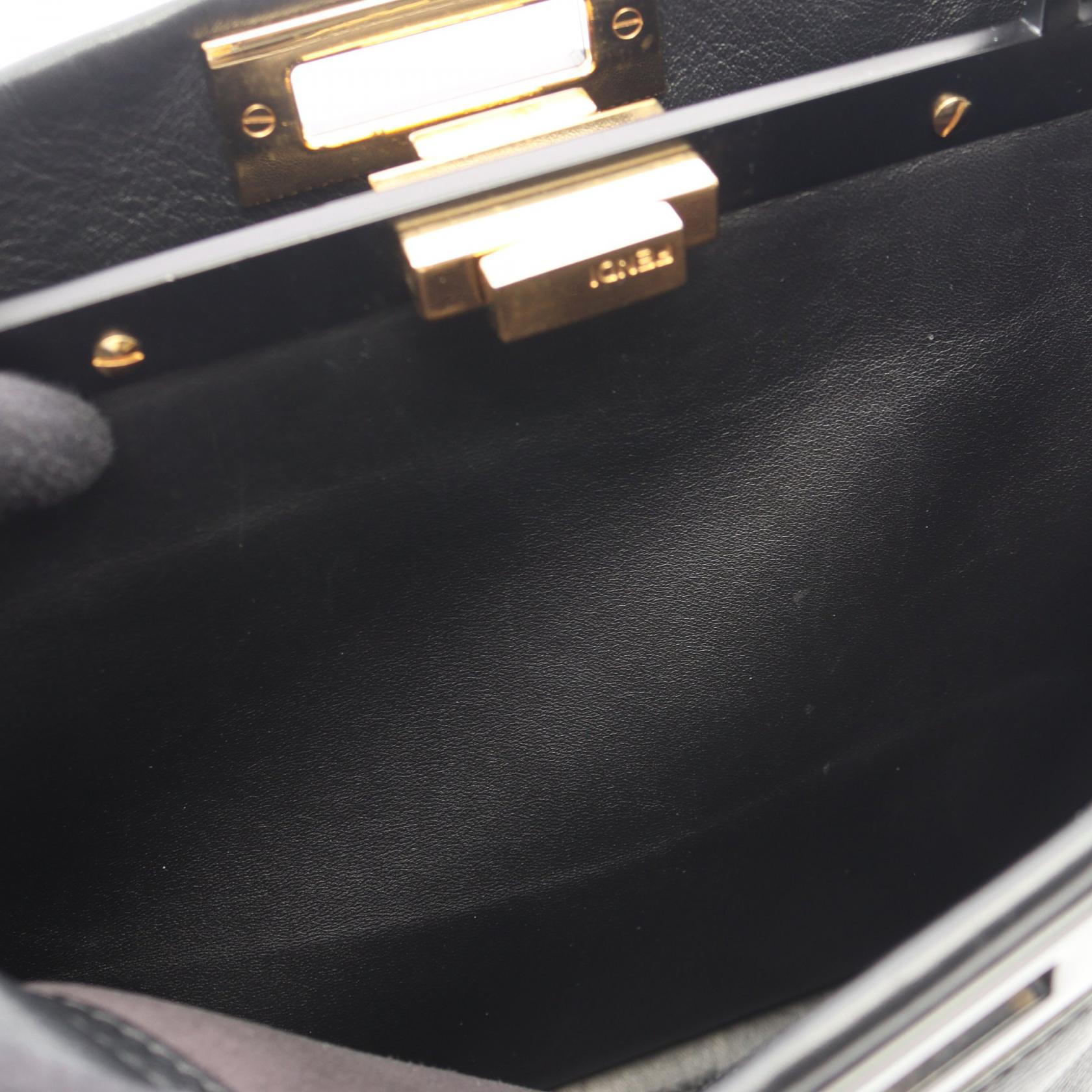 ピーカブー レギュラー 2WAY ハンドバッグ レザー ブラック フェンディ バッグ FENDI