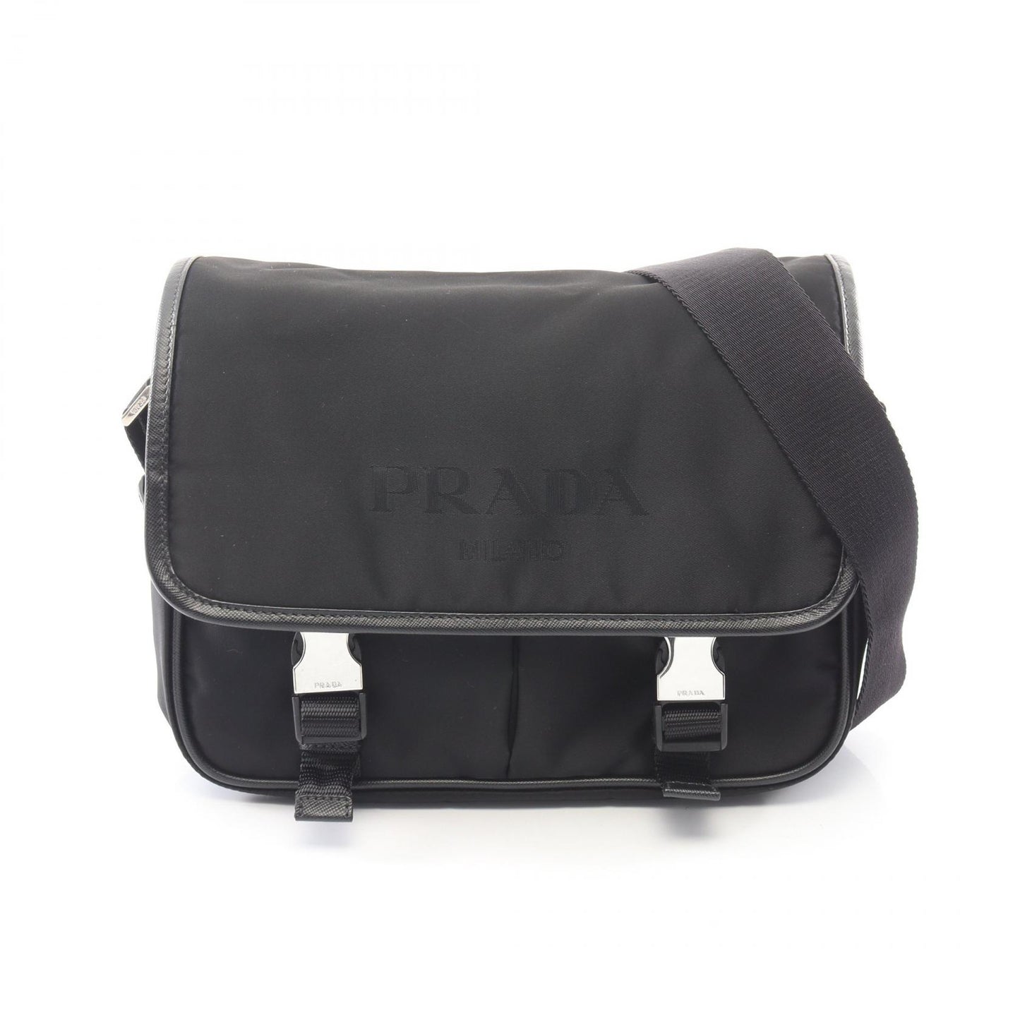 ショルダーバッグ ナイロン サフィアーノレザー ブラック プラダ バッグ PRADA