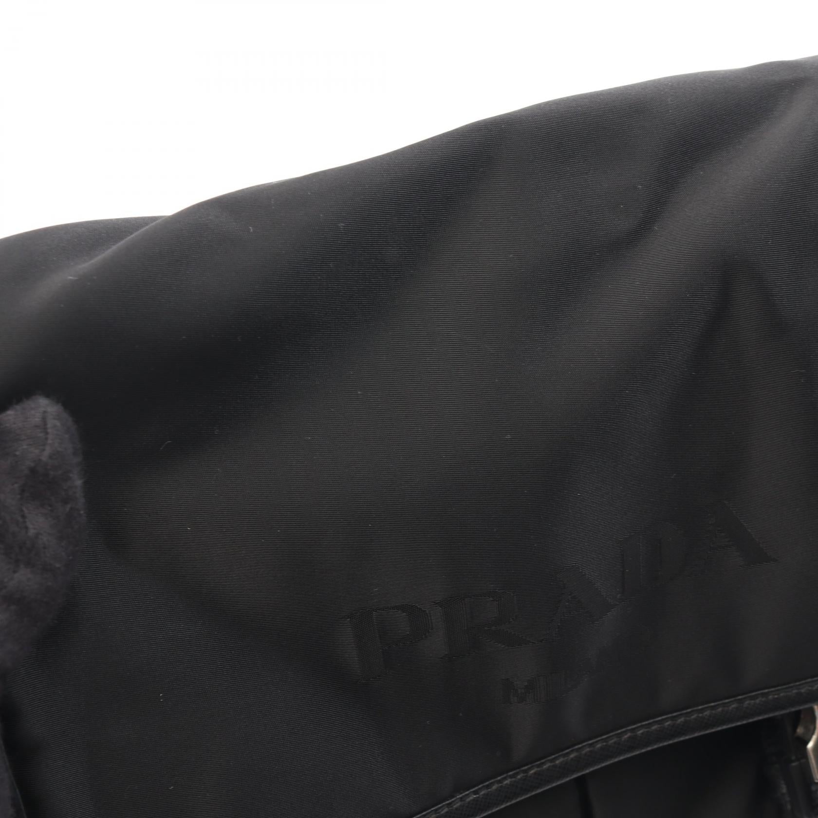 ショルダーバッグ ナイロン サフィアーノレザー ブラック プラダ バッグ PRADA
