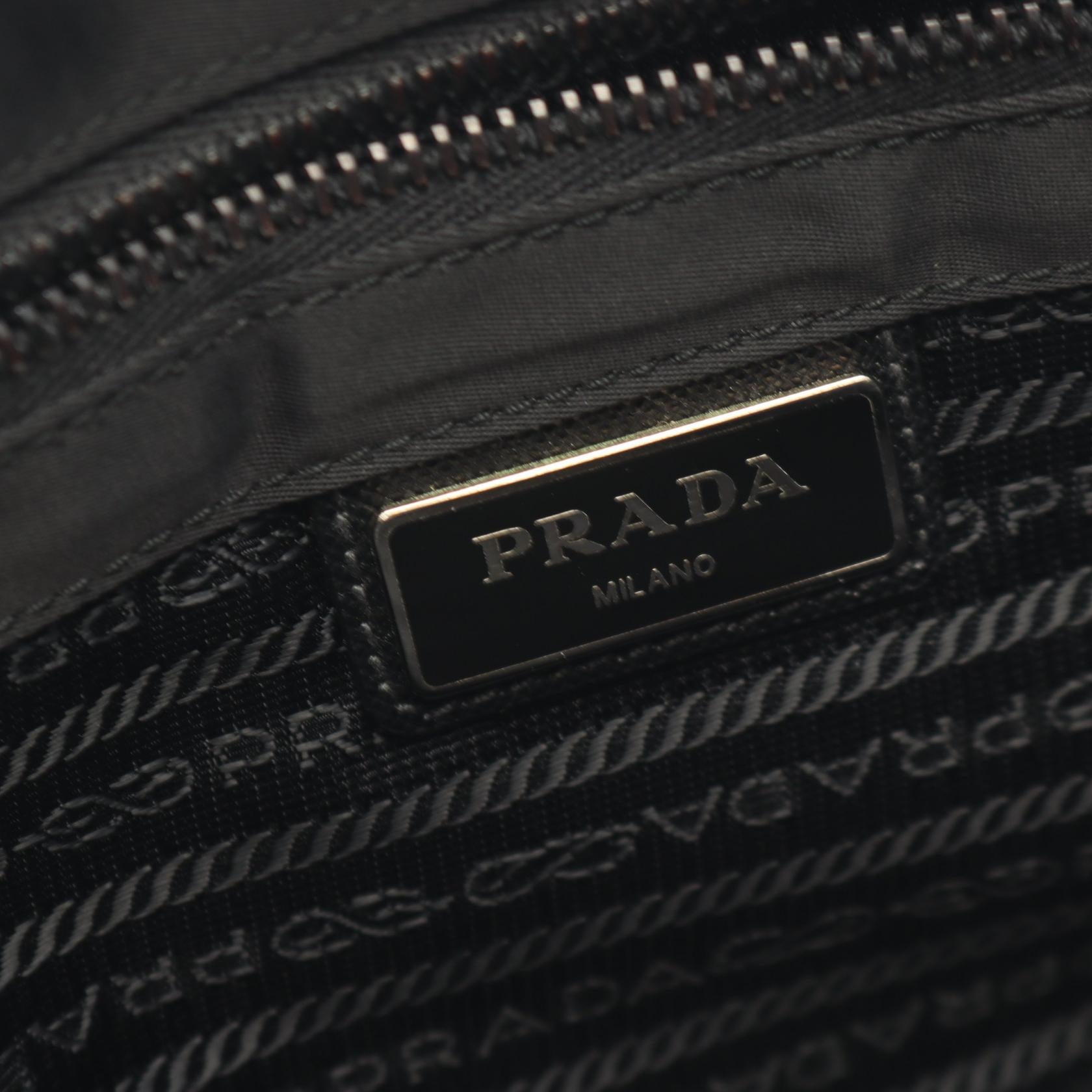 ショルダーバッグ ナイロン サフィアーノレザー ブラック プラダ バッグ PRADA
