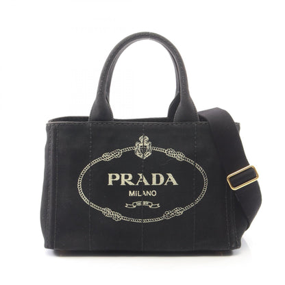 CANAPA カナパ 2WAY ハンドバッグ トートバッグ キャンバス ブラック プラダ バッグ PRADA