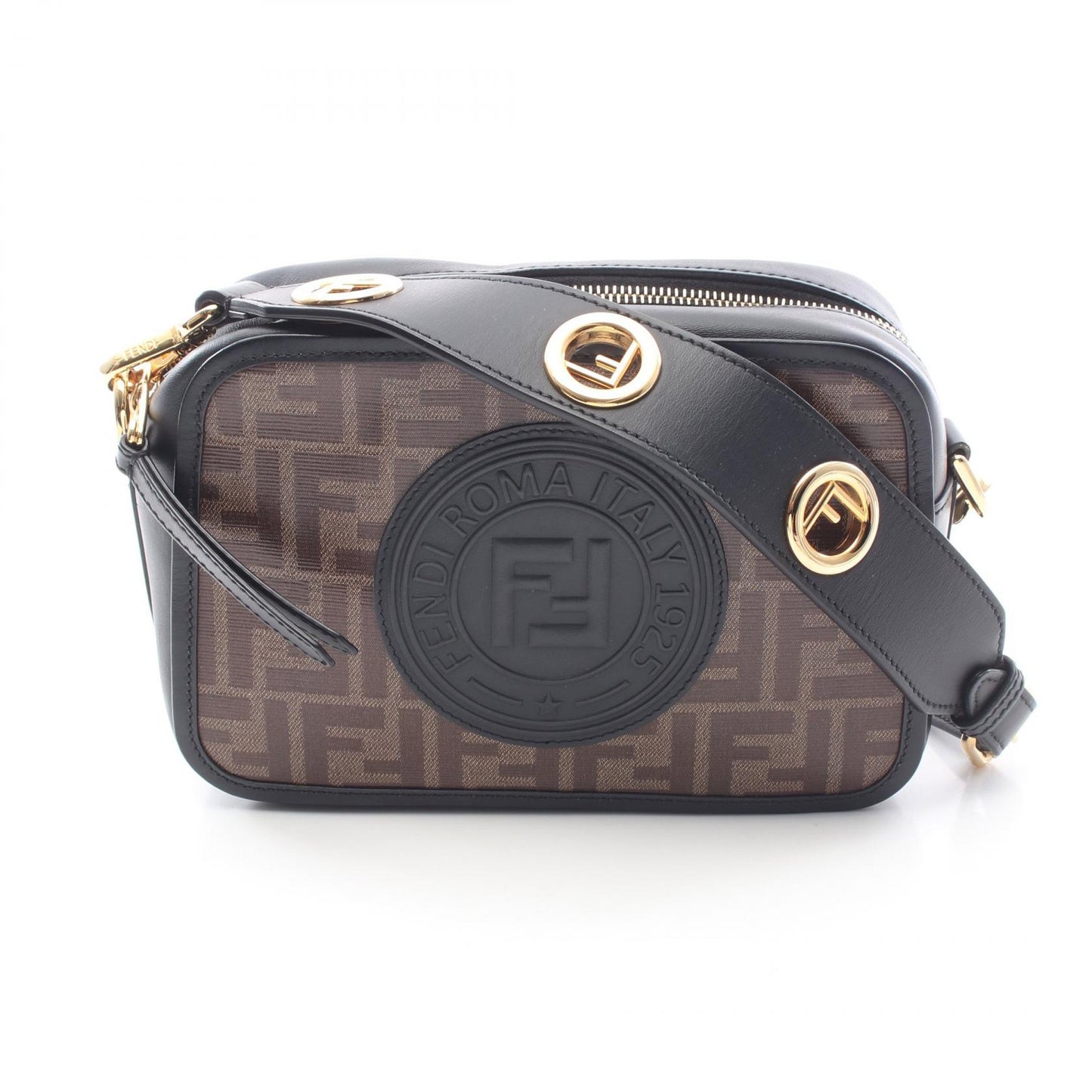 CAM キャム ズッカ ショルダーバッグ コーティングキャンバス レザー ブラウン ブラック フェンディ バッグ FENDI