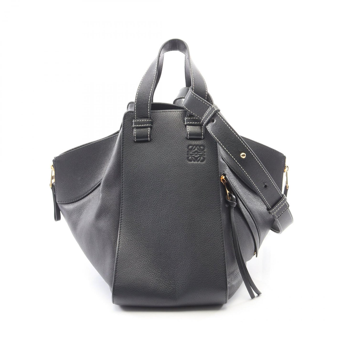 ハンモック ミディアム 2WAY ハンドバッグ レザー ダークネイビー ロエベ バッグ LOEWE