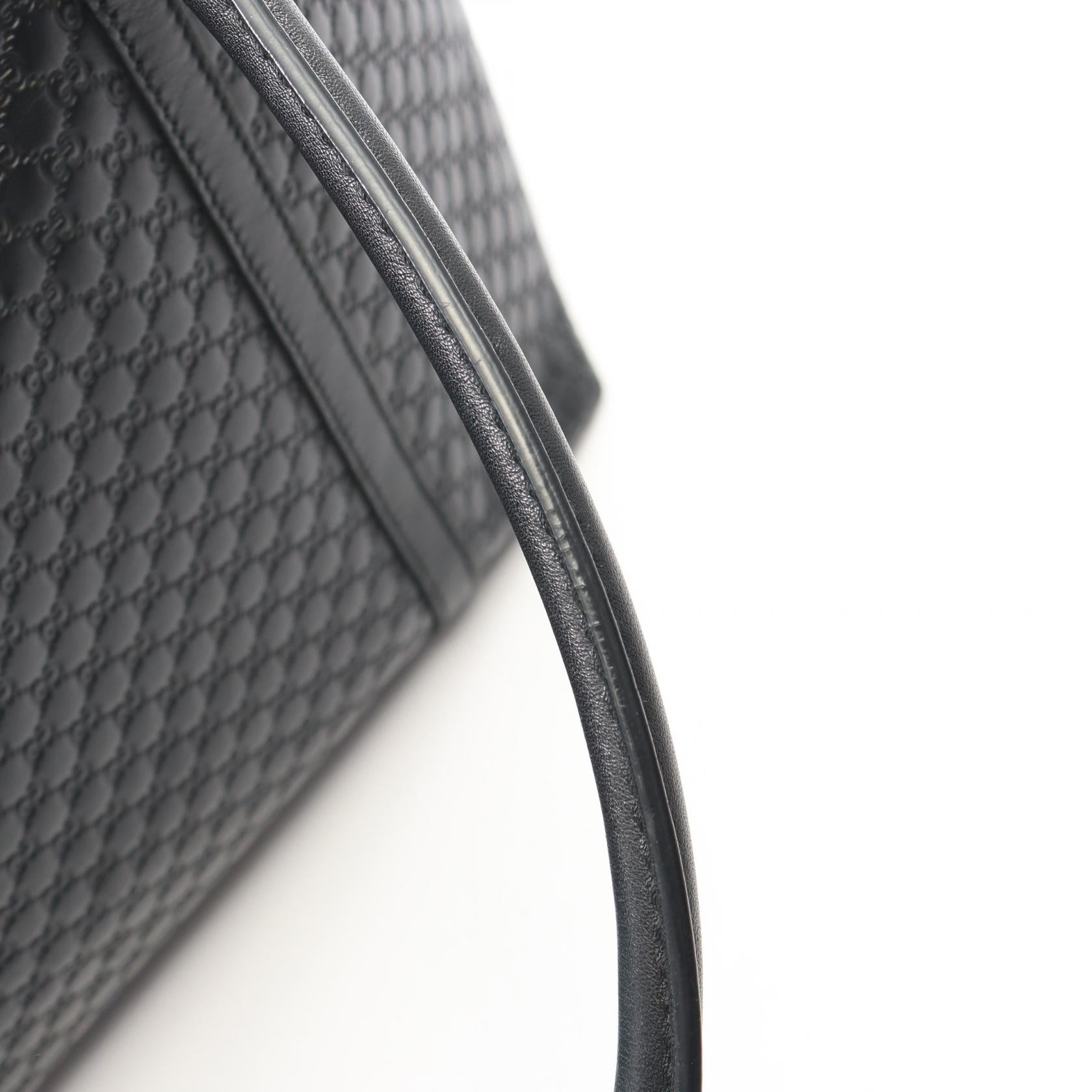 マイクログッチシマ ショルダーバッグ トートバッグ レザー ブラック グッチ バッグ GUCCI