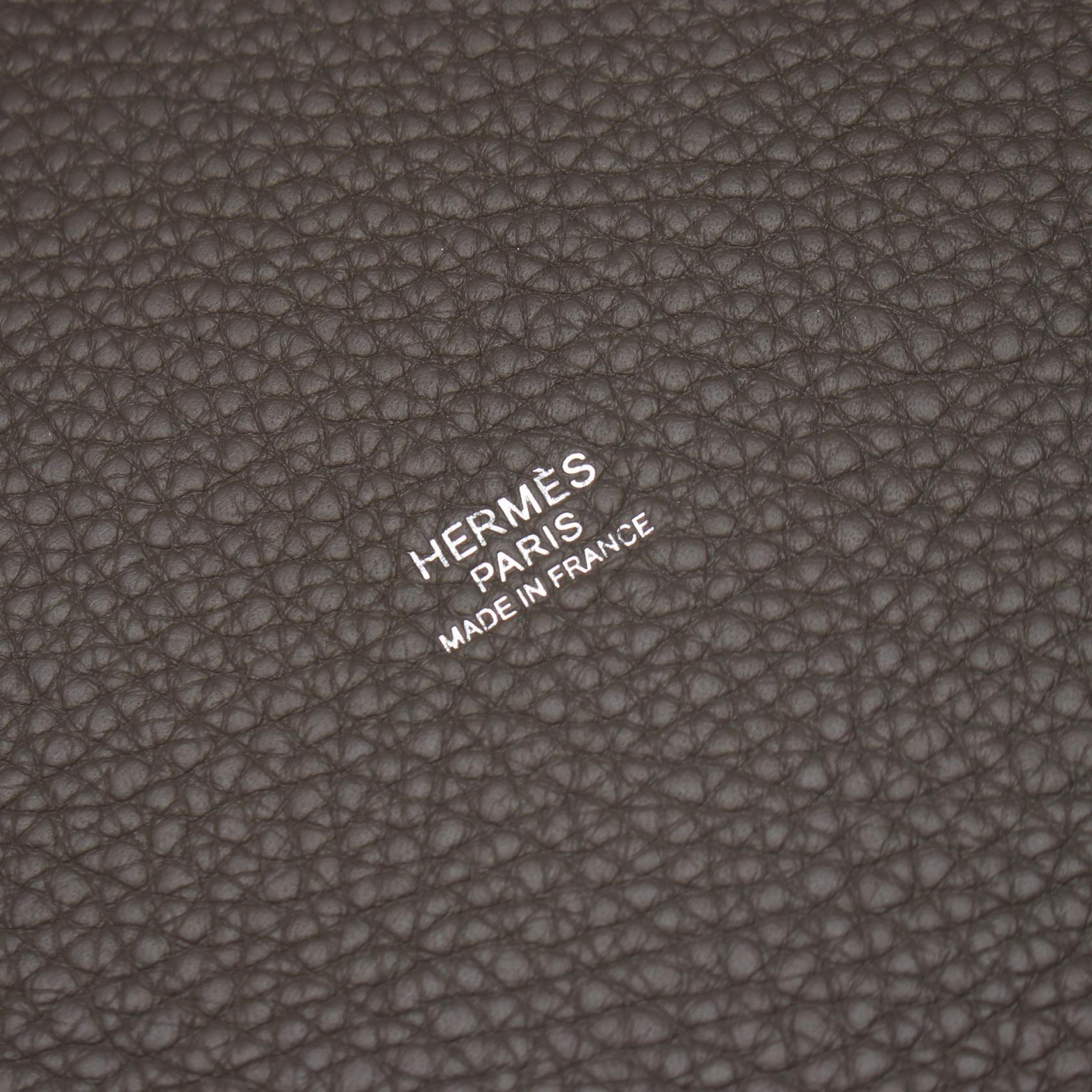 ピコタンロックMM エタン ハンドバッグ トリヨンクレマンス グレー シルバー金具 C刻印 エルメス バッグ HERMES