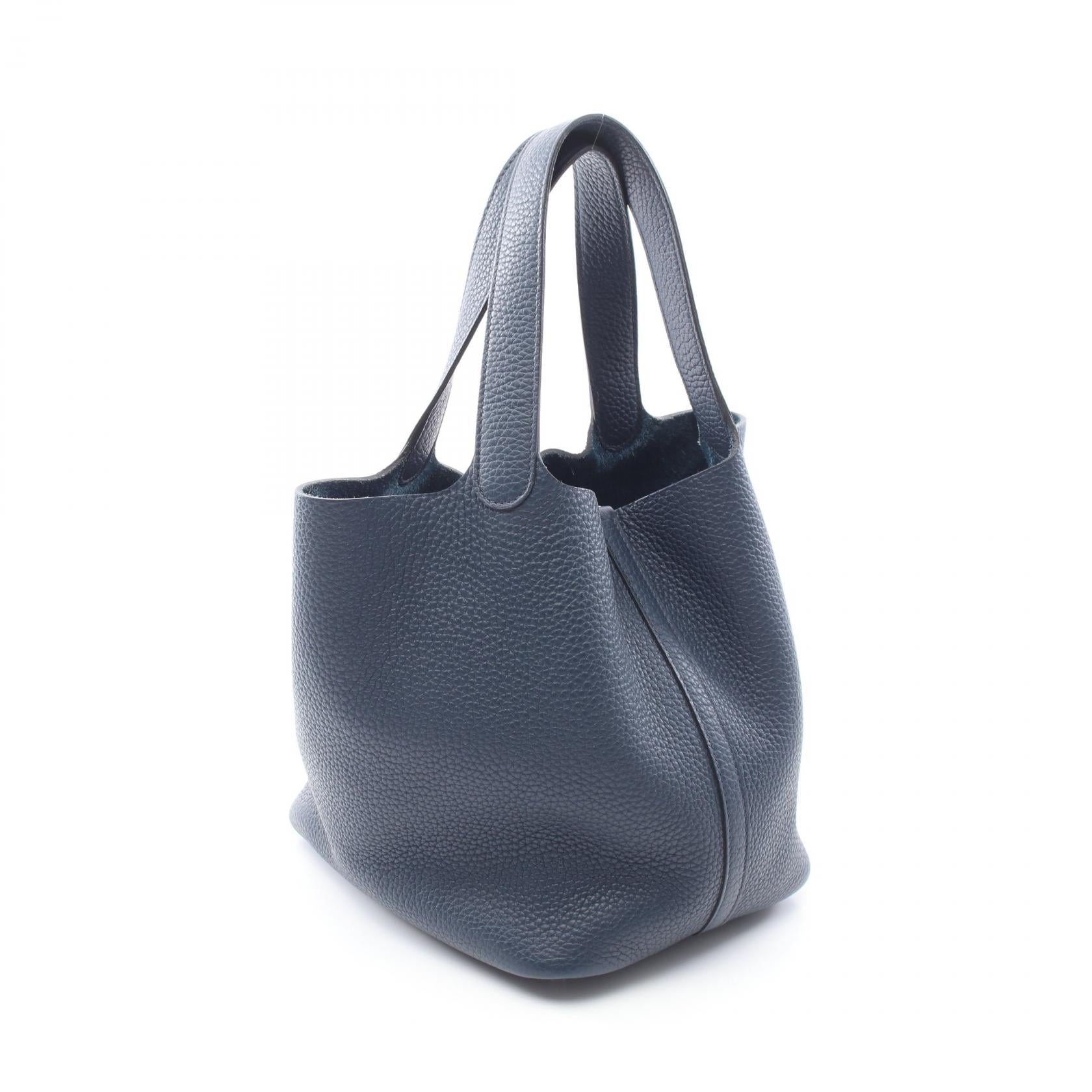 ピコタンロックMM ブルードプリュス ハンドバッグ トリヨンクレマンス ダークブルー シルバー金具 U刻印 エルメス バッグ HERMES