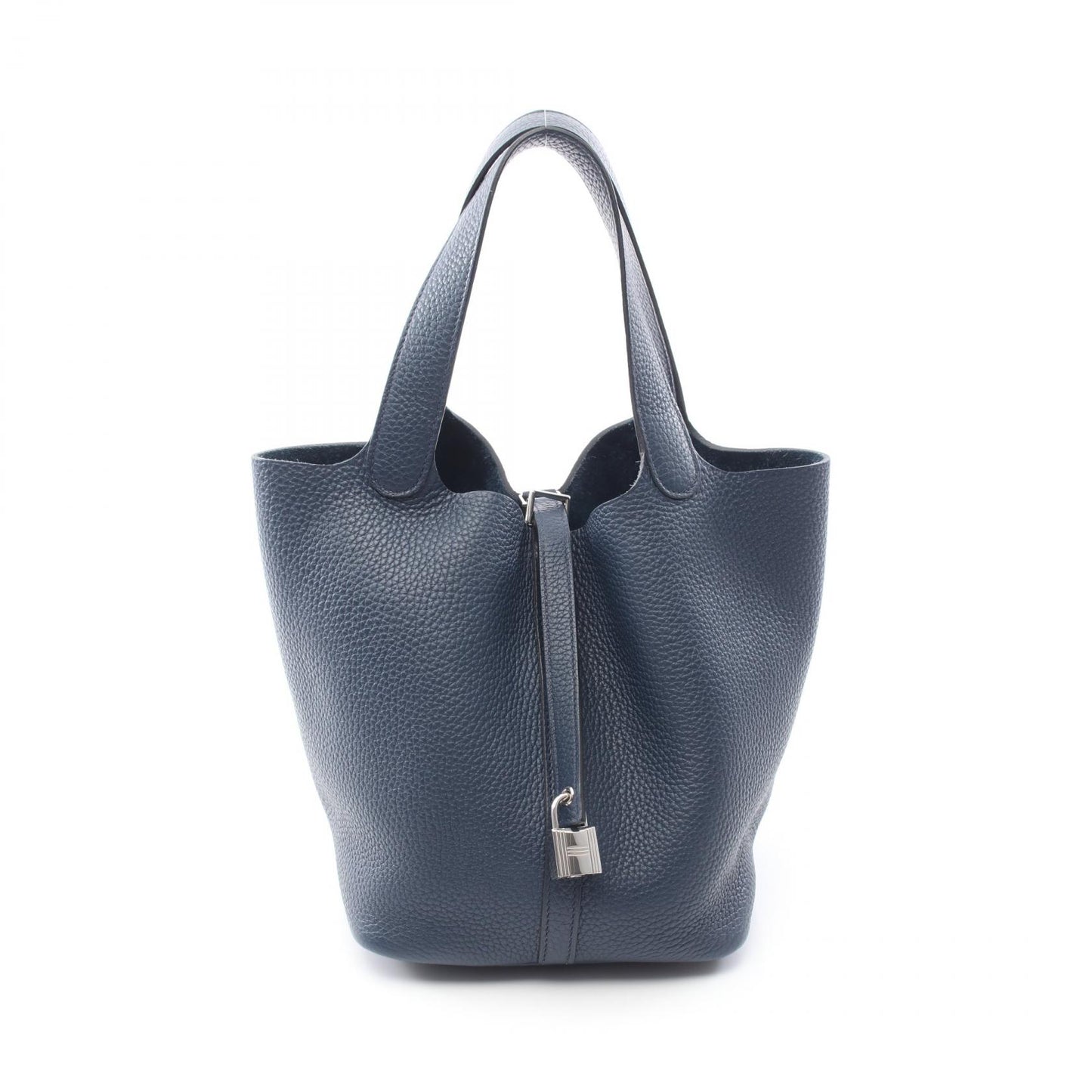 ピコタンロックMM ブルードプリュス ハンドバッグ トリヨンクレマンス ダークブルー シルバー金具 U刻印 エルメス バッグ HERMES