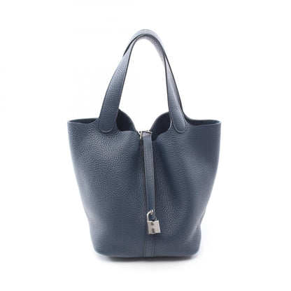 ピコタンロックMM ブルードプリュス ハンドバッグ トリヨンクレマンス ダークブルー シルバー金具 U刻印 エルメス バッグ HERMES