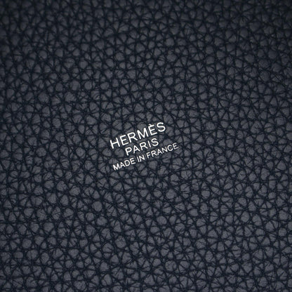 ピコタンロックMM ブルードプリュス ハンドバッグ トリヨンクレマンス ダークブルー シルバー金具 U刻印 エルメス バッグ HERMES