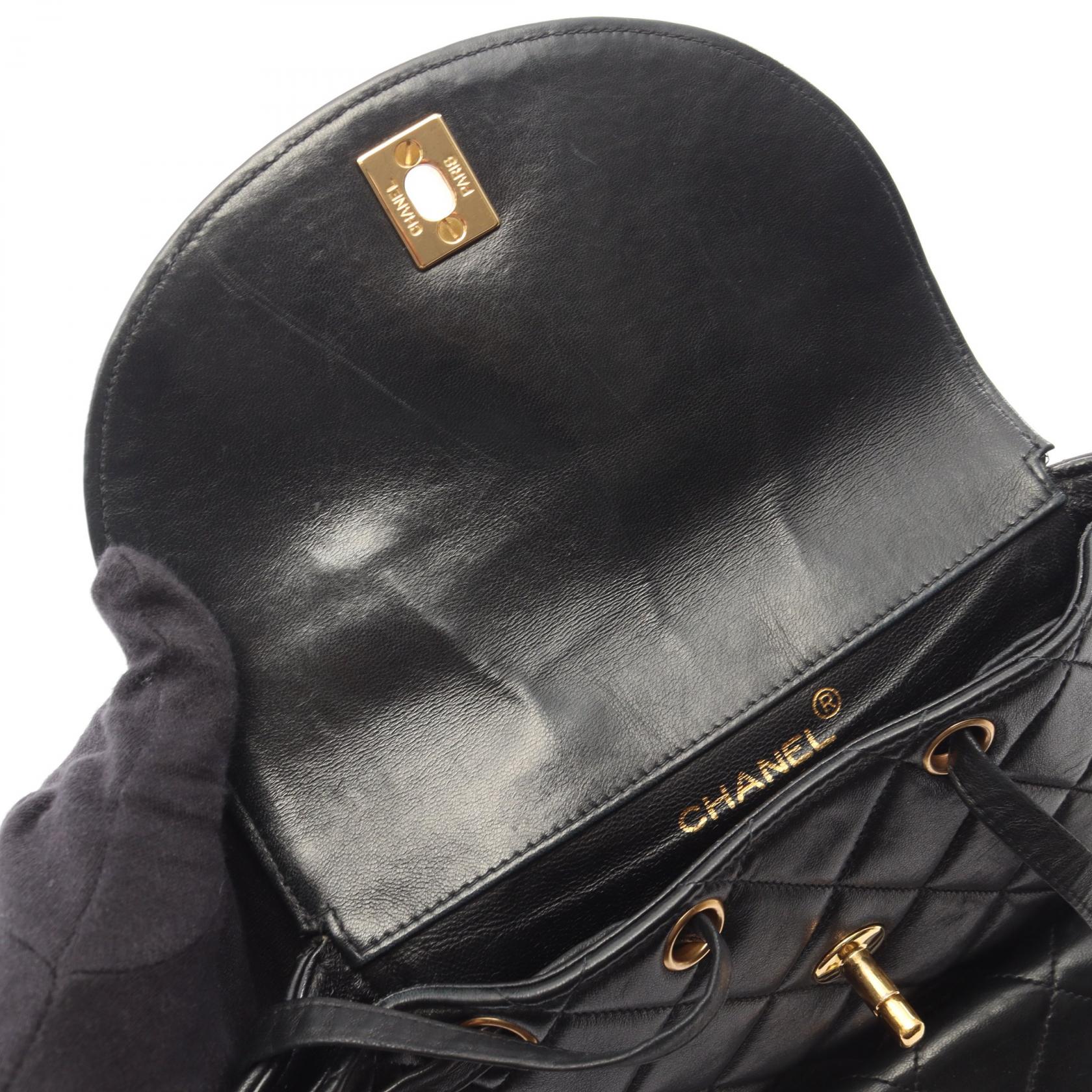 マトラッセ バックパック リュックサック ラムスキン ブラック ゴールド金具 シャネル バッグ CHANEL
