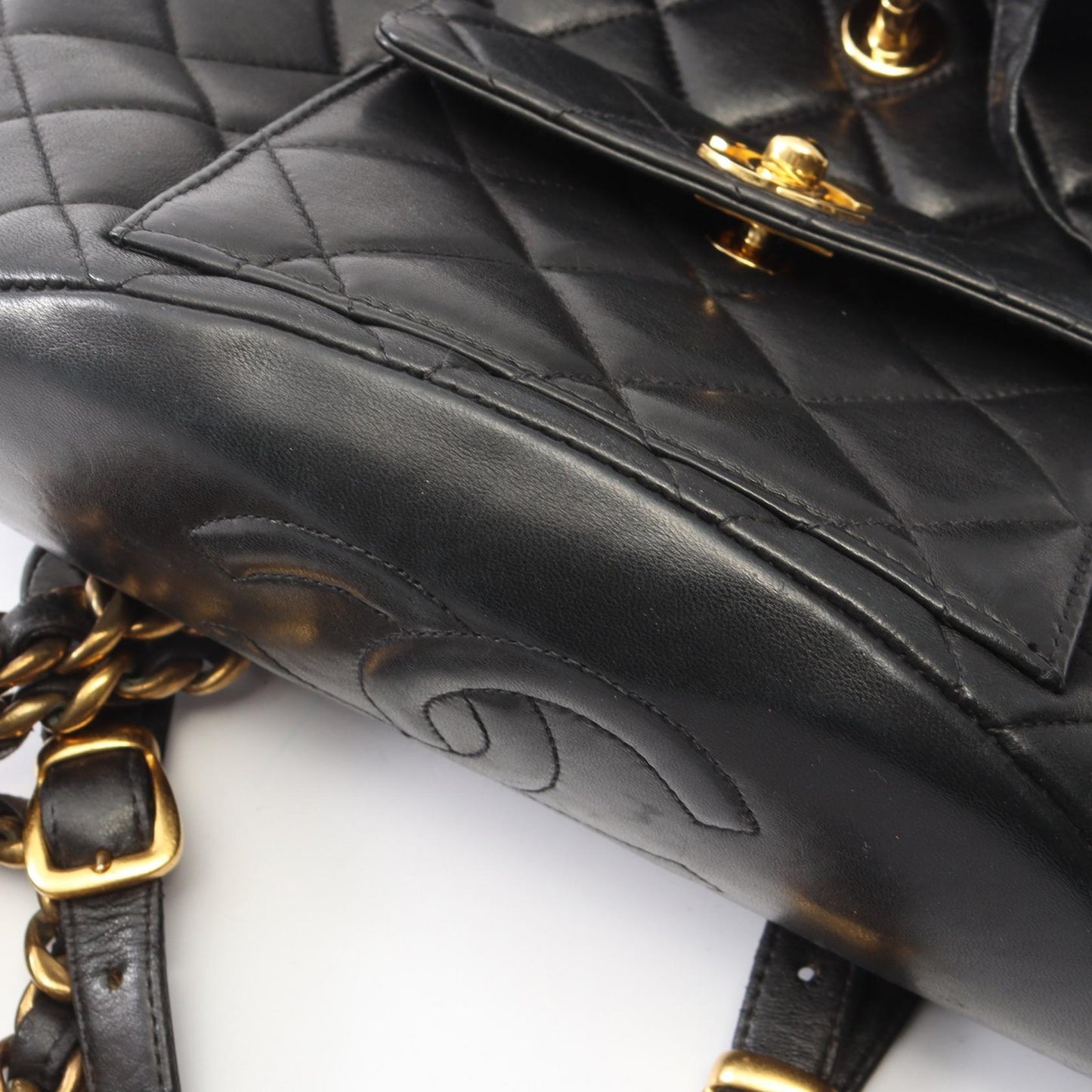 マトラッセ バックパック リュックサック ラムスキン ブラック ゴールド金具 シャネル バッグ CHANEL