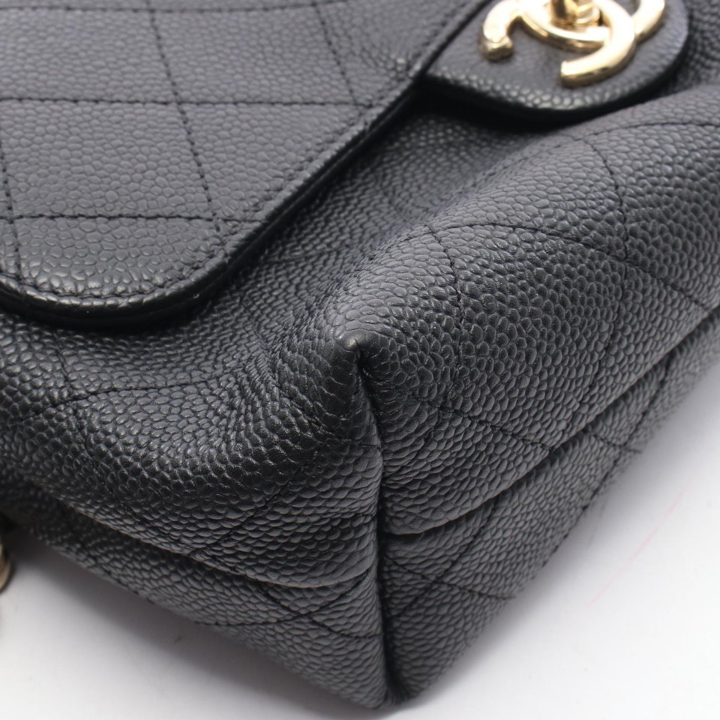 マトラッセ 2WAY チェーンショルダーバッグ キャビアスキン ブラック ゴールド金具 シャネル バッグ CHANEL