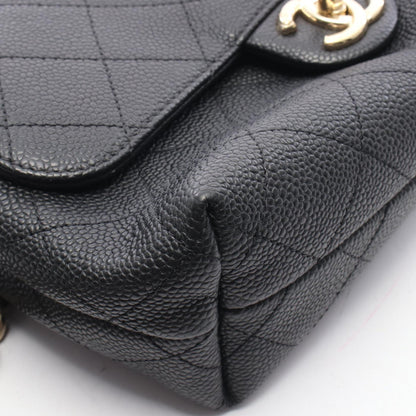 マトラッセ 2WAY チェーンショルダーバッグ キャビアスキン ブラック ゴールド金具 シャネル バッグ CHANEL