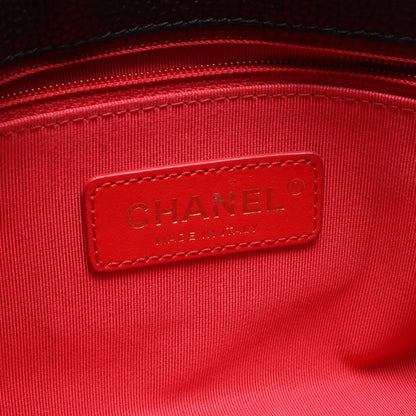 マトラッセ 2WAY チェーンショルダーバッグ キャビアスキン ブラック ゴールド金具 シャネル バッグ CHANEL