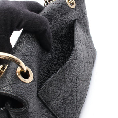 マトラッセ 2WAY チェーンショルダーバッグ キャビアスキン ブラック ゴールド金具 シャネル バッグ CHANEL