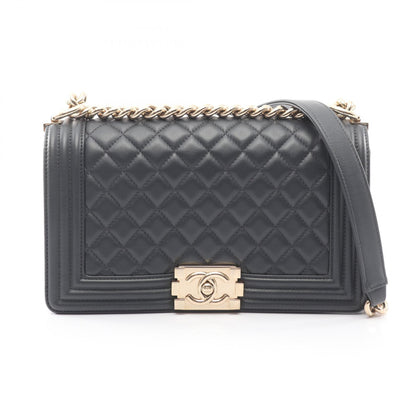 ボーイシャネル チェーンショルダーバッグ ラムスキン ダークネイビー ゴールド金具 シャネル バッグ CHANEL