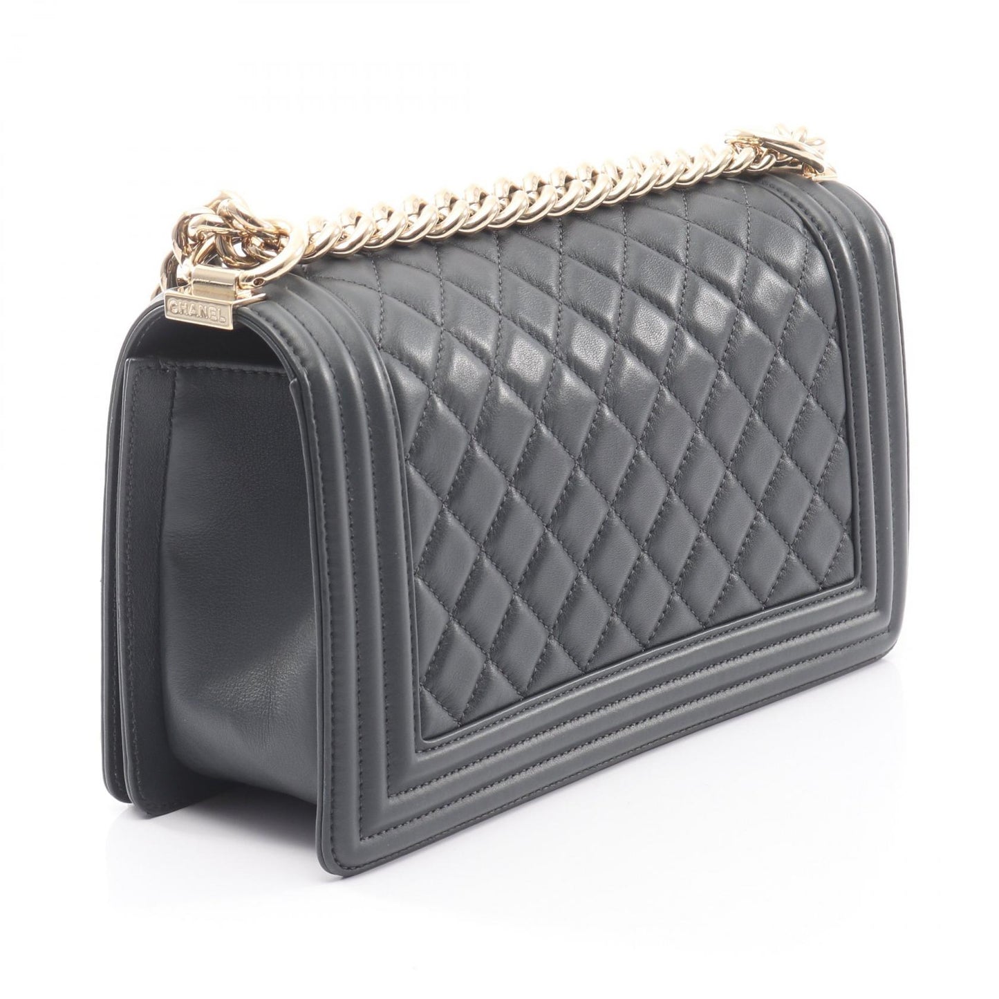 ボーイシャネル チェーンショルダーバッグ ラムスキン ダークネイビー ゴールド金具 シャネル バッグ CHANEL