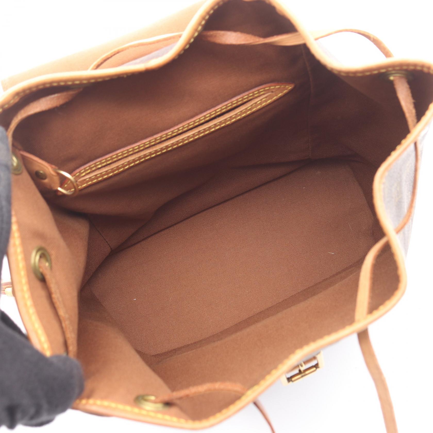 モンスリMM モノグラム バックパック リュックサック PVC レザー ブラウン ルイヴィトン バッグ LOUIS VUITTON